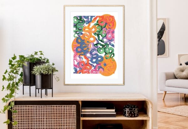 In The Garden – Snake Colourful Art Print - product image 5