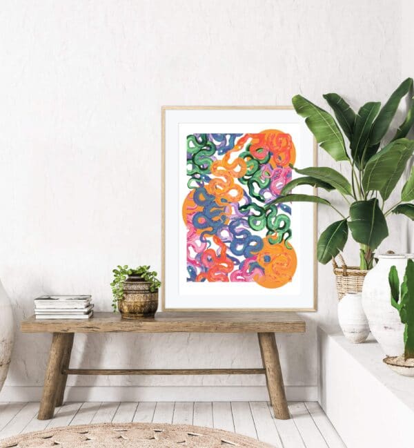 In The Garden – Snake Colourful Art Print - product image 3