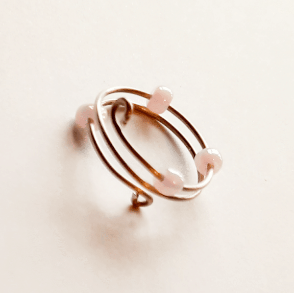 Worry ring – Silver & pink - main product image