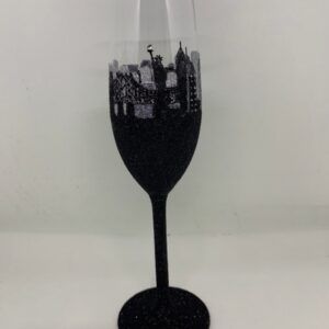 New York styling Independence Day glitter champagne flute