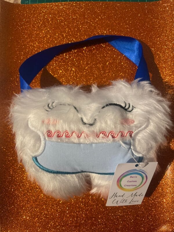 fuzzy Tooth Embroidered Tooth Fairy Pillow - main product image