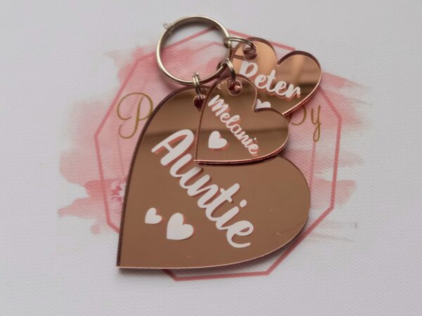 Personalised Auntie Keyring, Mummy, Nanny Grandma Heart Keyring - product image 5