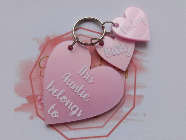 Personalised Auntie heart keyring, Mummy, Nanny, Grandma keyring - product image 4