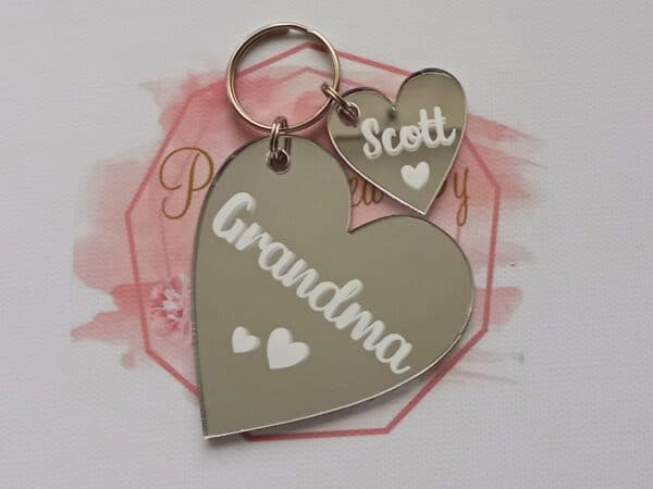 Personalised Grandma keyring, silver heart keyring, Mummy, Nanny, Auntie keyring - product image 5