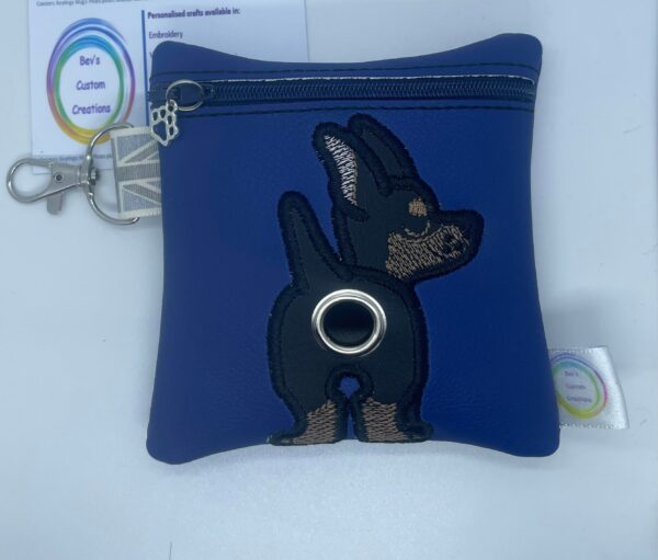 Doberman long tail Embroidered poo bag dispenser - main product image