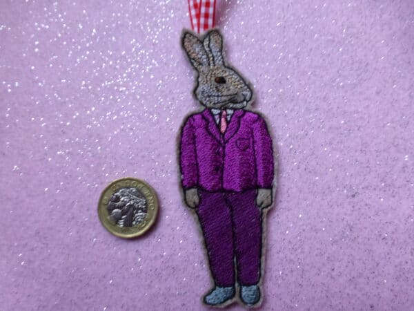 Easter Rabbit in suit hanging decoration – anthropomorphic rabbit - product image 2