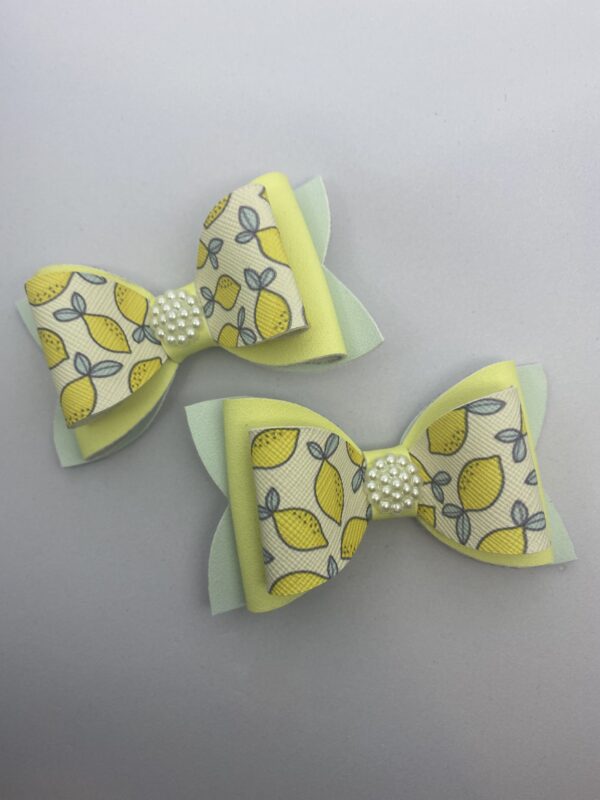 Kids lemon hair bows - main product image