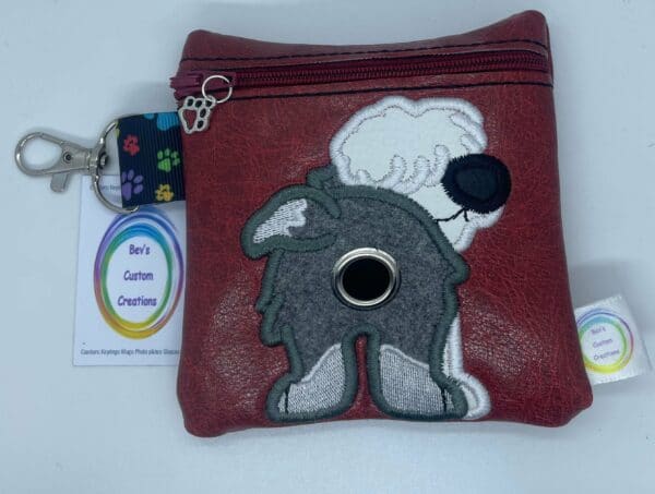 Old English Sheep dog Embroidered poo bag dispenser - main product image