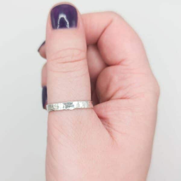 Eco Silver Hammered Ring - product image 5