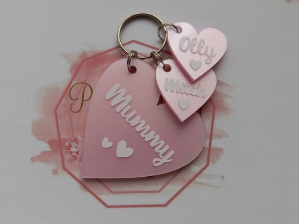 Personalised Mummy Keyring, Auntie, Grandma, Nanny heart keyring - product image 5