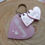 Personalised Mummy Keyring, Auntie, Grandma, Nanny heart keyring