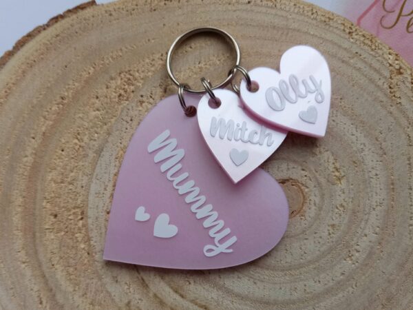 Personalised Mummy Keyring, Auntie, Grandma, Nanny heart keyring - product image 3