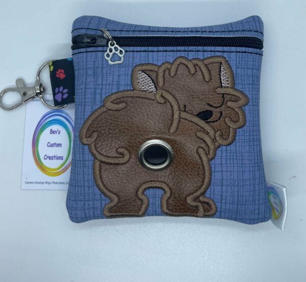 Pomeranian Embroidered poo bag dispenser - main product image