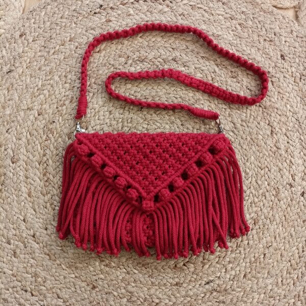 Macrame bag, red - main product image