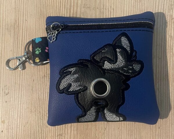 Border Collie Embroidered poo bag dispenser - main product image