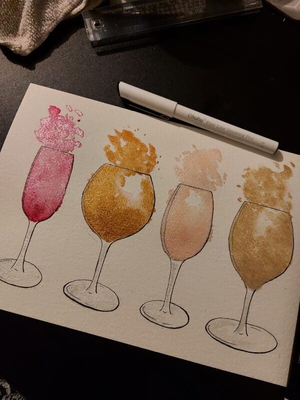 Wine lovers glitter painting - main product image