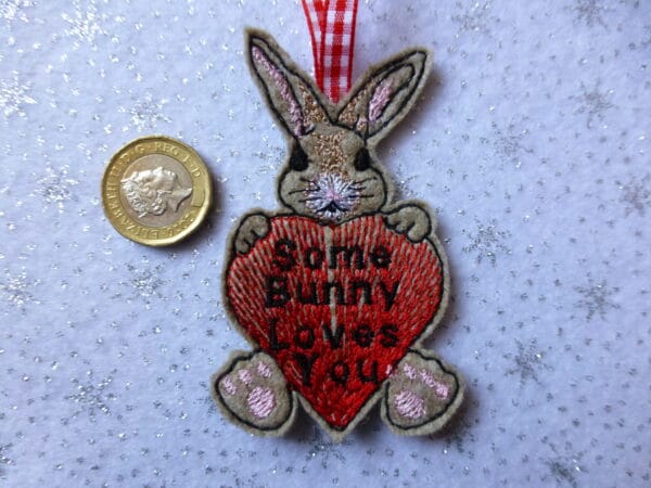 Valentine Bunny hanging decoration tag - main product image