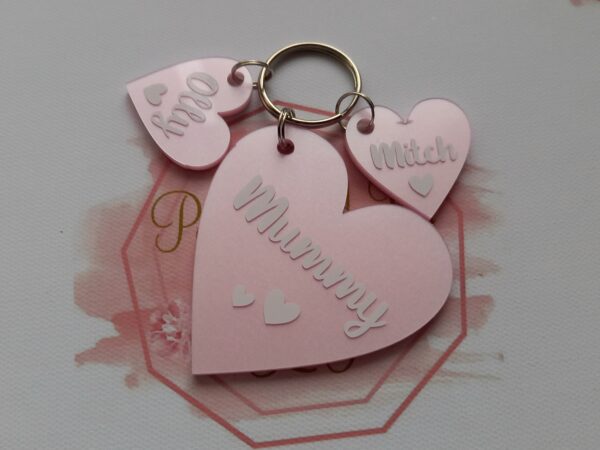 Personalised Mummy Keyring, Auntie, Grandma, Nanny heart keyring - product image 4