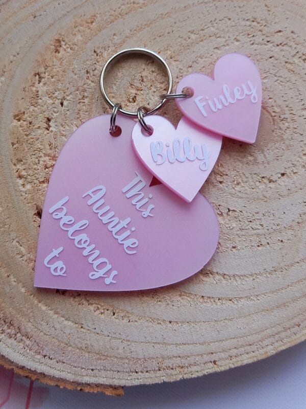 Personalised Auntie heart keyring, Mummy, Nanny, Grandma keyring - product image 3