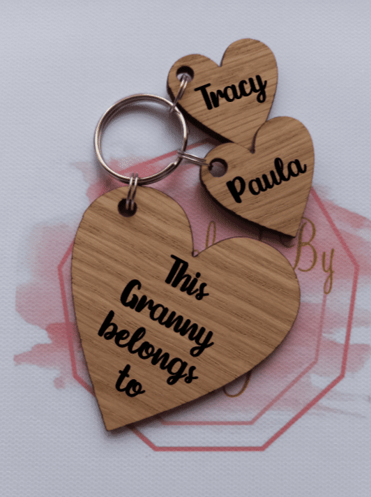 Personalised Nanny keyring, mummy, auntie, grandma heart keyring - product image 2