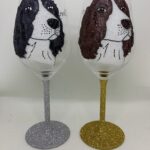 Springer Spaniel Glitter Wine Glass