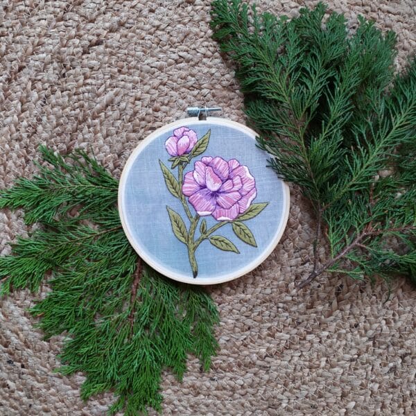 Peonie embroidery hoop - main product image