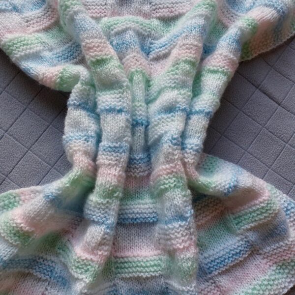 Hand Knitted Baby Blanket. Pastel - product image 2