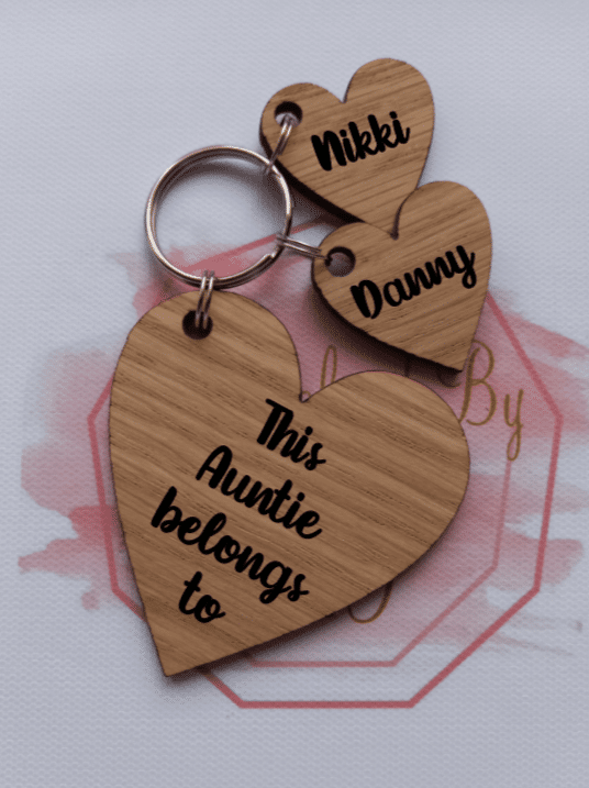 Personalised Nanny keyring, mummy, auntie, grandma heart keyring - product image 3