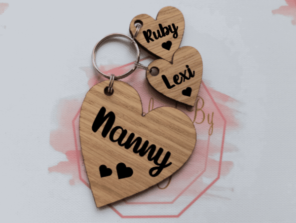 Personalised Nanny heart keyring, Mummy, Grandma, Auntie Keychain - main product image