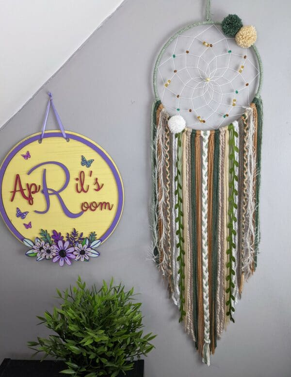 Personalised Jungle Forest Dreamcatcher Wall Hanging Nursery Kids Room Boys Handmade Gift - product image 5