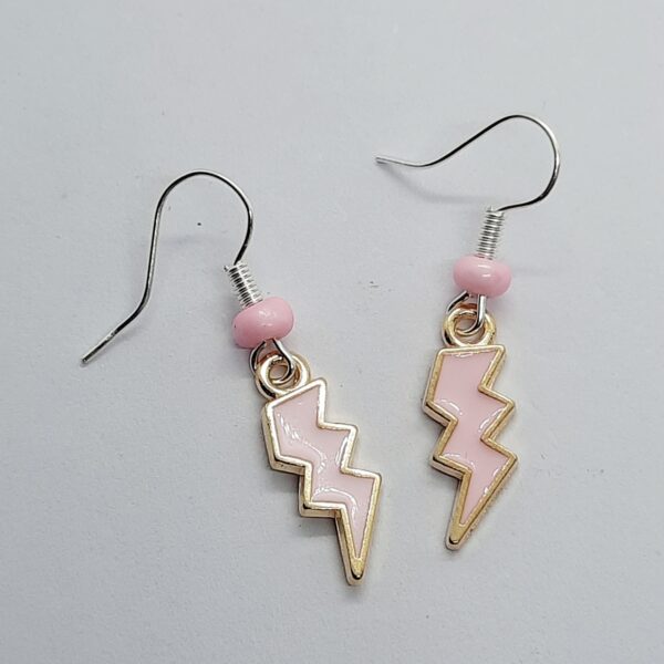 Earrings- Pink lightning strike - product image 2