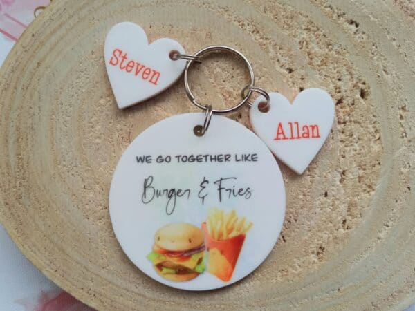 Personalised couples keyring, valentines gift, anniversary gift - product image 2