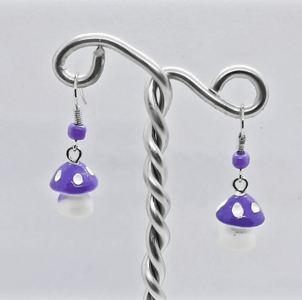 Toadstool earrings- Purple - main product image