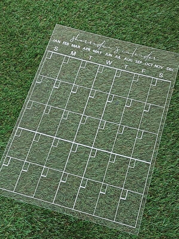 Personalised Monthly Planner, Acrylic Planner, Dry Wipe Clean Planner - main product image