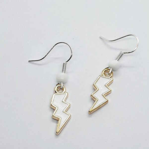 Earrings – White lightning strike - product image 2