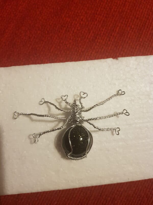 Silver wire wrapped Spider pendant - product image 3