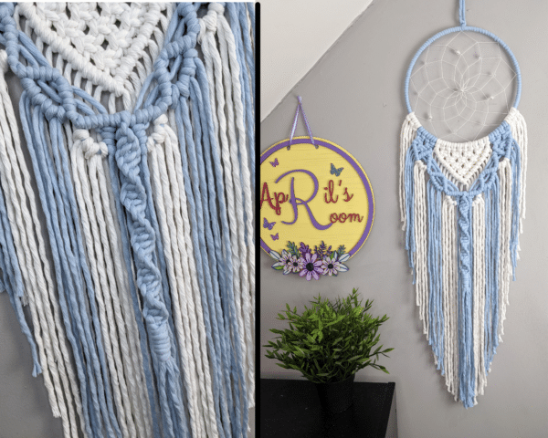 Macrame, Dreamcatcher, Boho, Dream Catcher, Macramé, Handmade, Blue, Baby, Boy, Gift, Bedroom - main product image