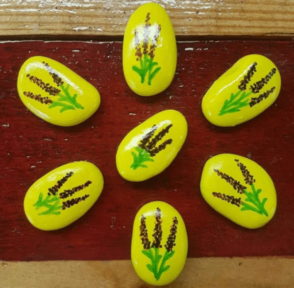 Hand painted pebbles- Lavender - main product image