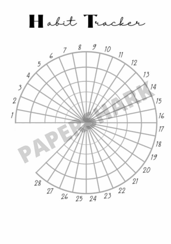 Circle Monthly Habit Tracker Plain Bujo - product image 2