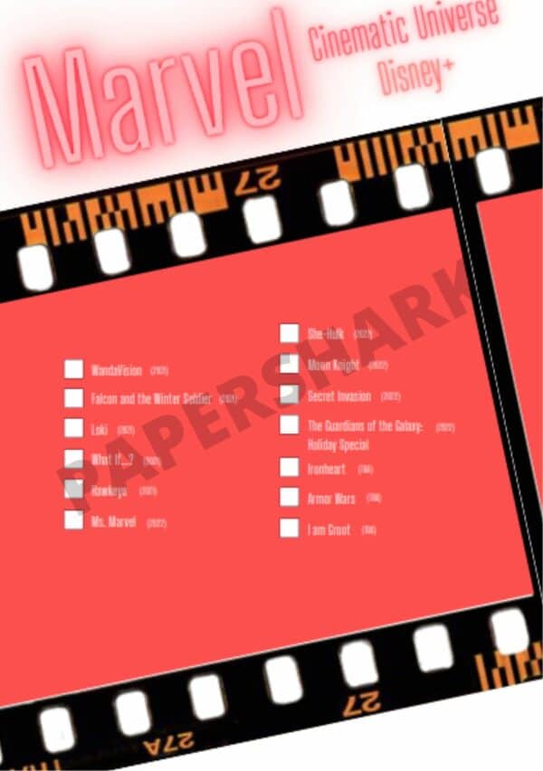 Marvel MCU Movies TV List Red Printable Bujo - product image 4