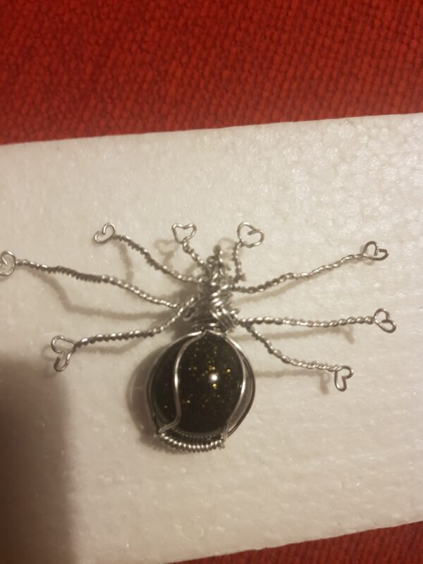 Silver wire wrapped Spider pendant - product image 2