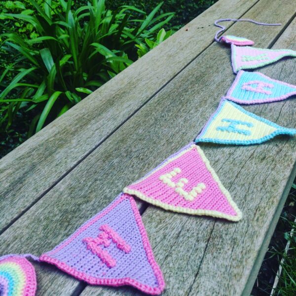 Personalized rainbow bunting - main product image