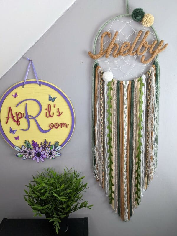 Personalised Jungle Forest Dreamcatcher Wall Hanging Nursery Kids Room Boys Handmade Gift - product image 6