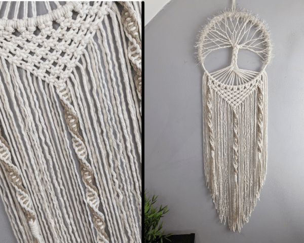 Tree of Life dreamcatcher Macrame Wall Hanging dream catcher cream beige Boho macrame - product image 2