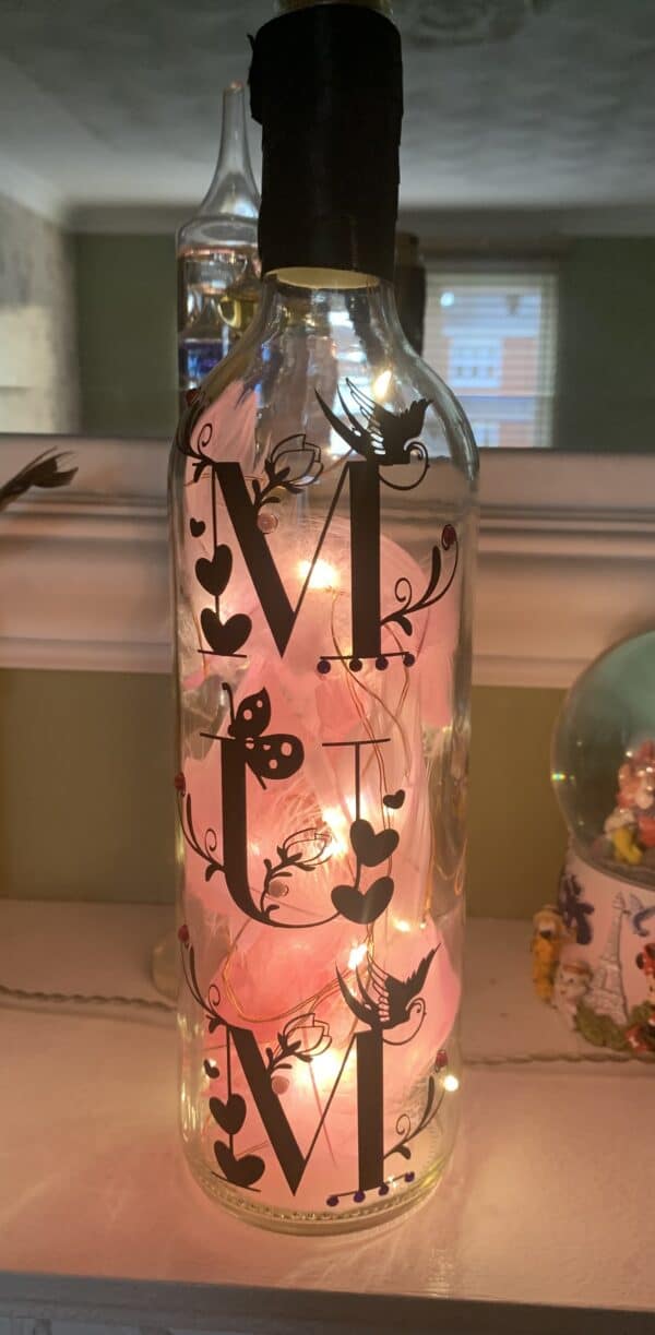 Light Up LED Wine bottle, perfect gift for mum, Mothers Day - main product image