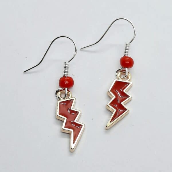 Earrings- Red lightning strike - product image 2