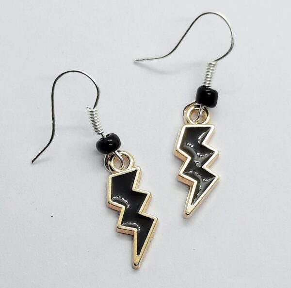 Earrings – Black lightning strike - product image 2