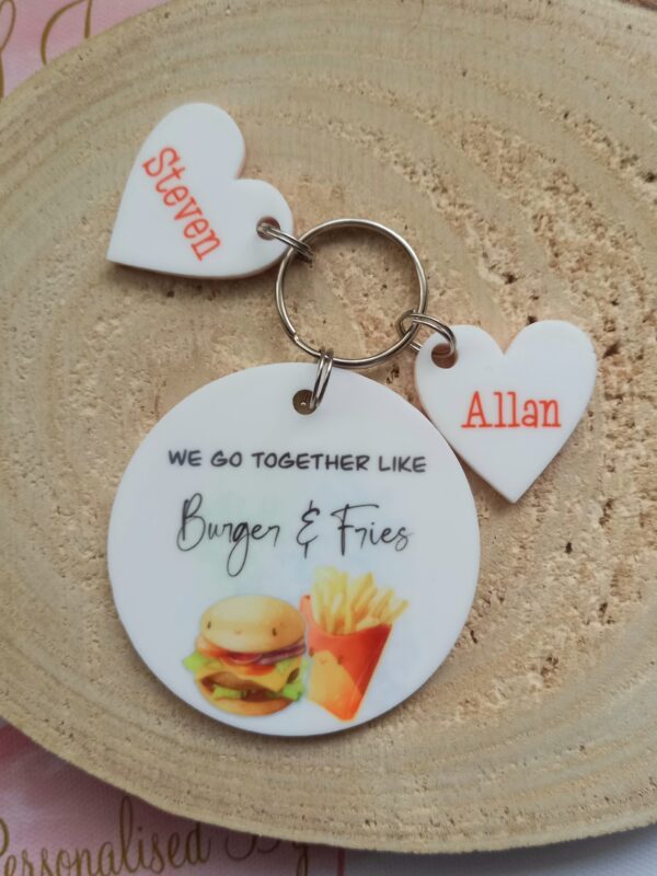 Personalised couples keyring, valentines gift, anniversary gift - main product image