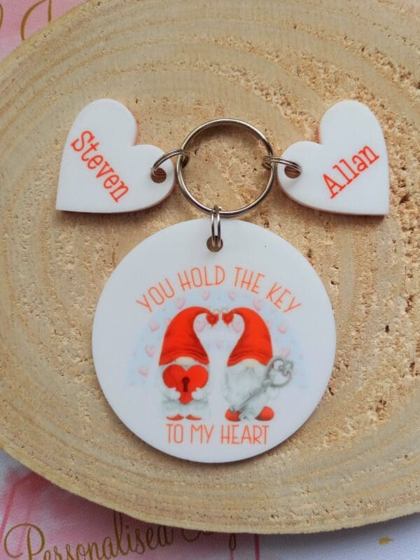 Personalised couples keyring,Valentine’s day gift, anniversary gift - main product image