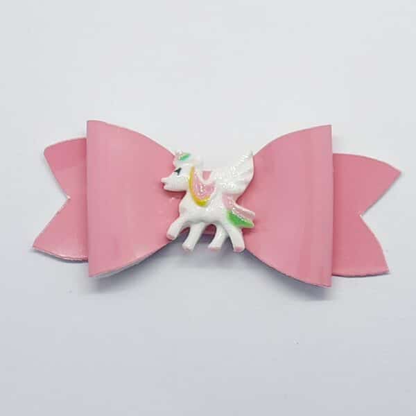 Hair clip – unicorn on pink bow - main product image